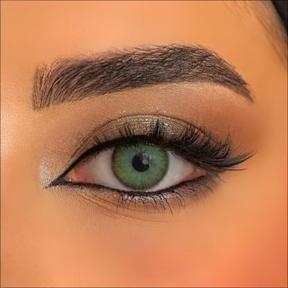 Close-up of Charmed Green Contact Lenses by Venus