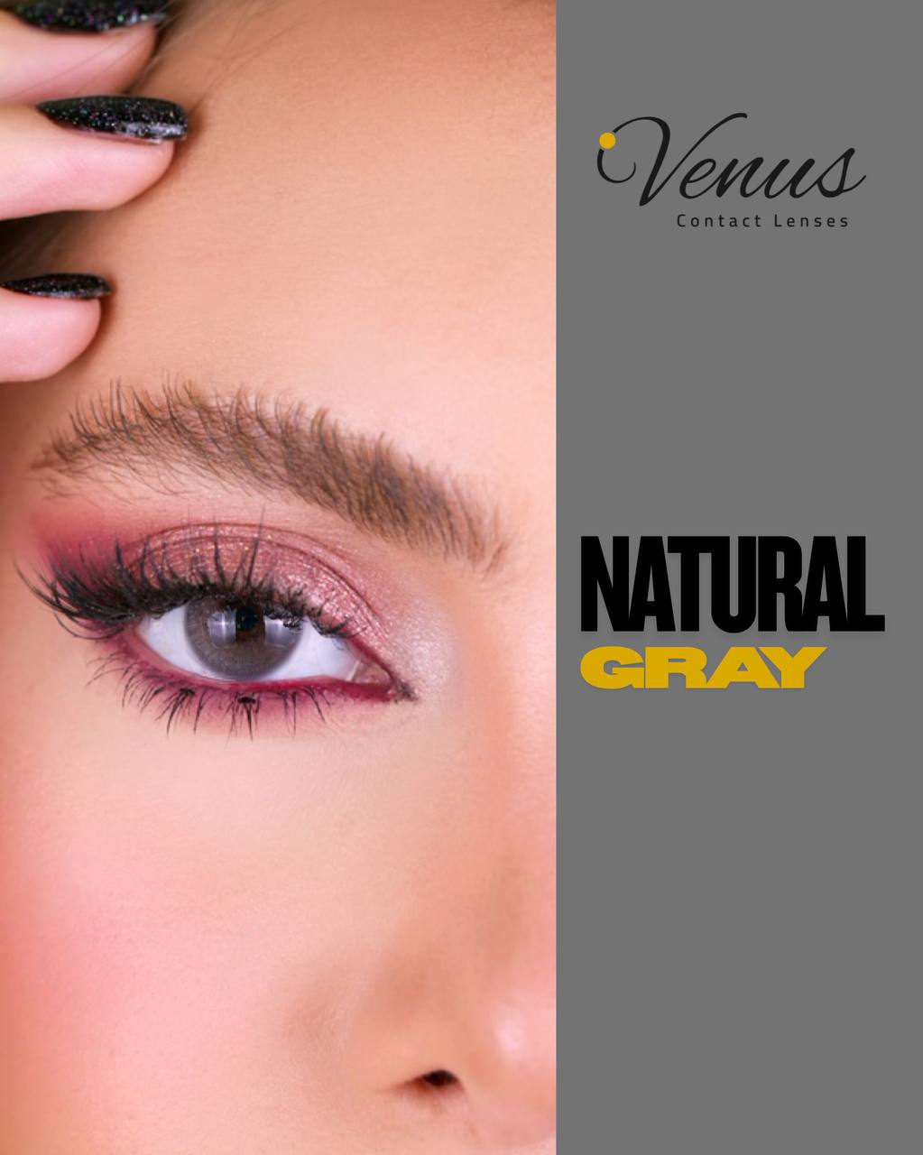 Close-up of Natural Gray Contact Lenses by Venus