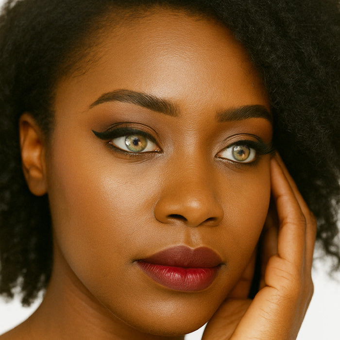 Luxury Olivine Green Contact Lenses by Venus – warm olive green tones on eyes